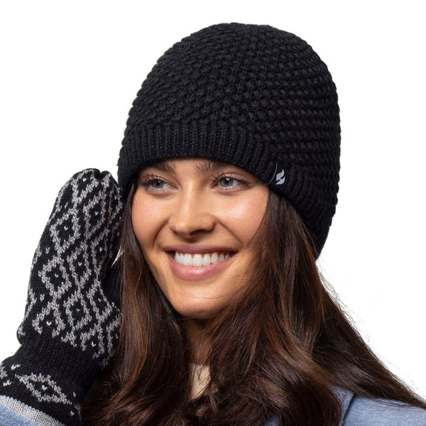 Gorro de punto Nora para mujer - Negro