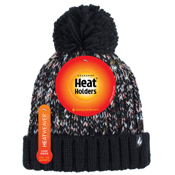 Gorro Eidda con pompón para mujer - Negro