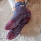 Ladies Original Lounge Socks with Comfy Feather Top - Muted Blue & Pink