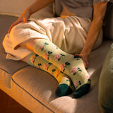 Ladies Lite Jacquard Calcetines Rhs Roses - Sage