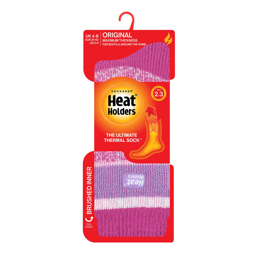 Ladies Original Bosworth Twist Stripe Socks - Pink & Purple