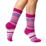 Ladies Original Bosworth Twist Stripe Socks - Pink & Purple