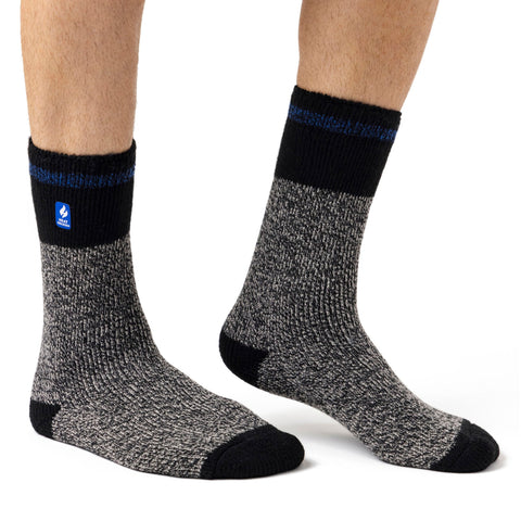 Calcetines originales Porto Rugged Block Stripe para hombre - Negro y azul