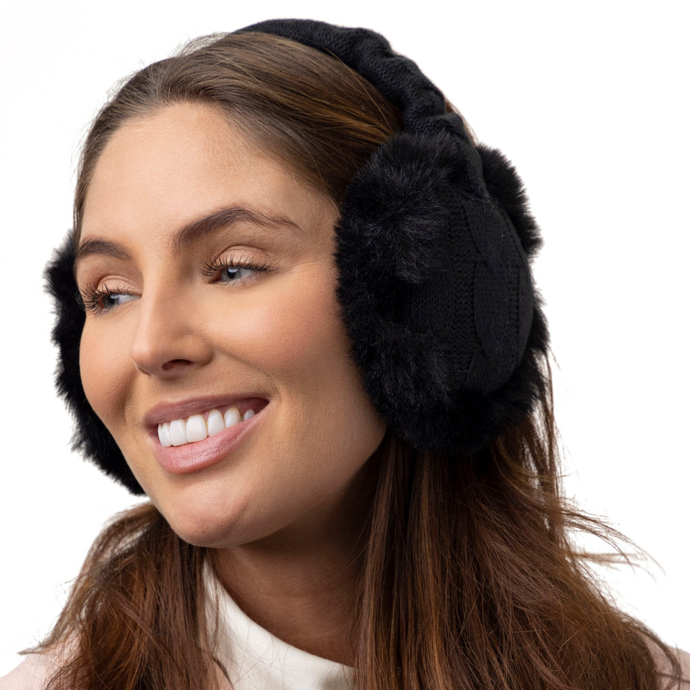 Orejeras plegables ajustables para mujer - Negro
