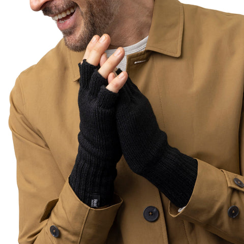 Guantes sin dedos para hombre - Negro