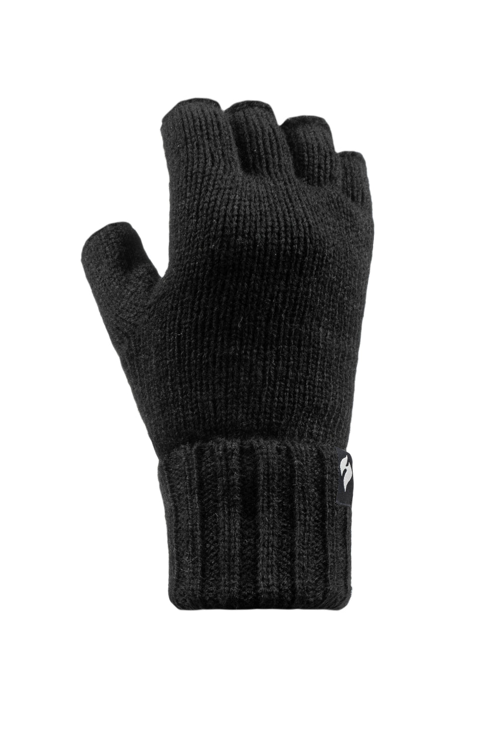Guantes lisos sin dedos para mujer - Negro