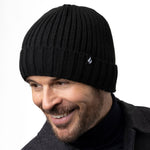 Gorro acanalado con puños giratorios para hombre Lawson - Negro