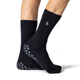 Mens Original Thermal Slipper Socks - Black & Grey