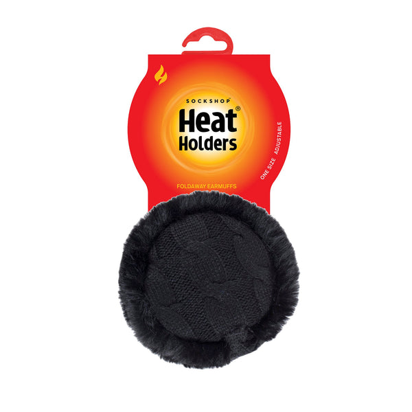 Orejeras plegables ajustables para mujer - Negro