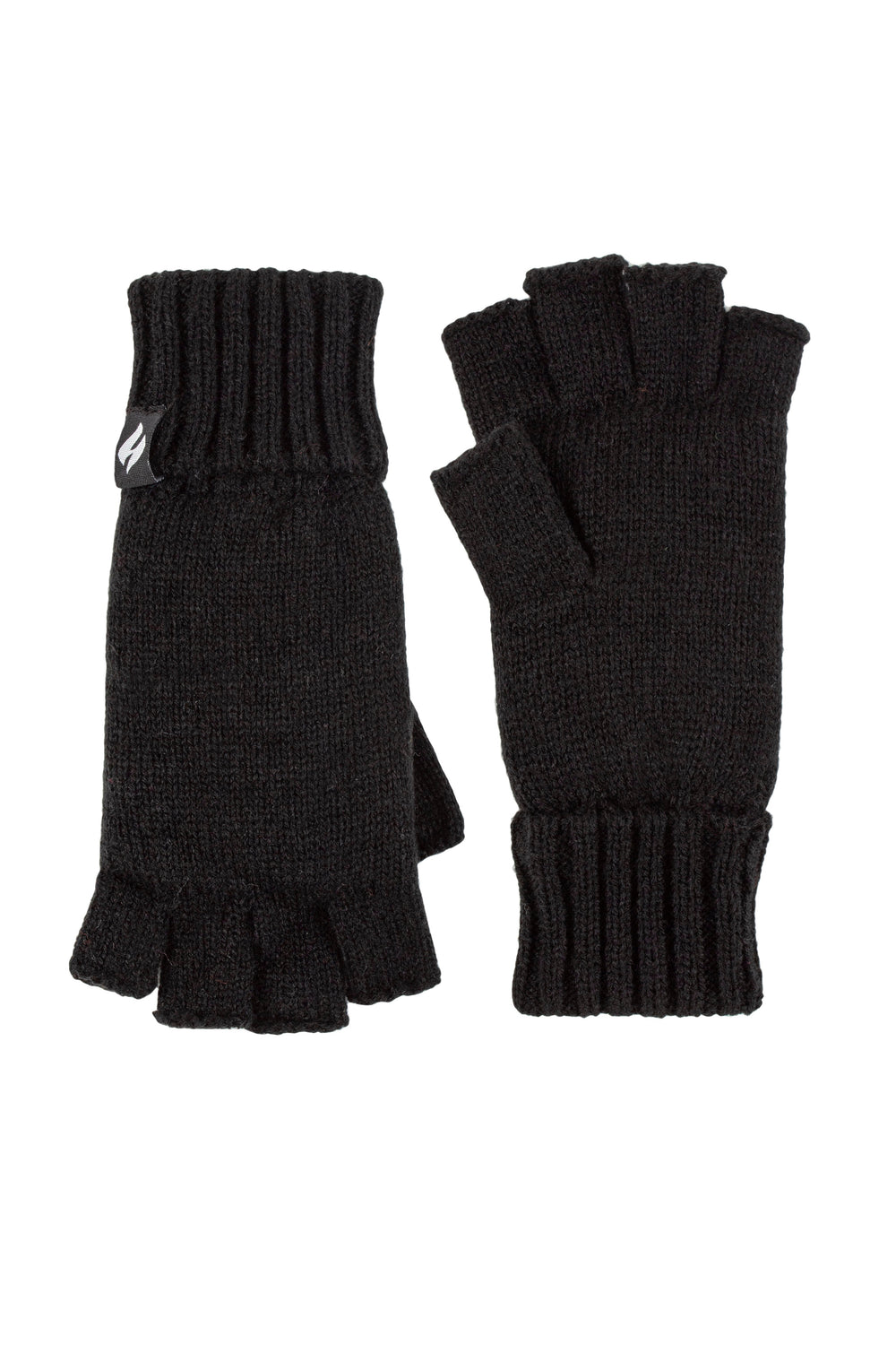 Guantes lisos sin dedos para mujer - Negro