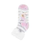 Ladies Original Sleep Socks with Turnover Feather Top - Grey & Cream