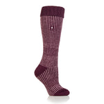 Ladies Original Begonia Long Boot Socks With Turnover Top - Cabernet