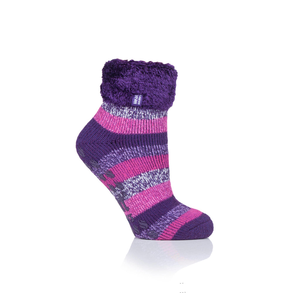 Calcetines originales Jo Lounge para mujer con parte superior vuelta - Rosa y morado