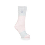 Calcetines con raya central Original Catania para mujer - Rosa empolvado y plateado