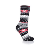 Calcetines tipo pantuflas de doble capa Soul Warming para mujer - Negro y Coral