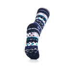 Calcetines tipo pantuflas de doble capa Soul Warming para mujer - Azul marino y morado