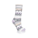 Calcetines tipo pantuflas de doble capa Soul Warming para mujer - Lila y gris