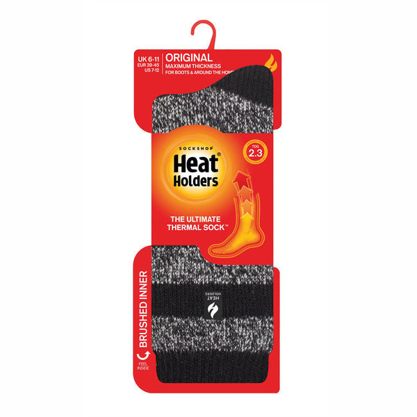Calcetines de rayas gruesas Original Palermo para hombre - Negro y carbón
