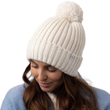 Gorro Arden con pompón para mujer - Crema