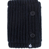 Calentador de cuello unisex con botones - Negro