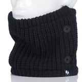 Calentador de cuello unisex con botones - Negro