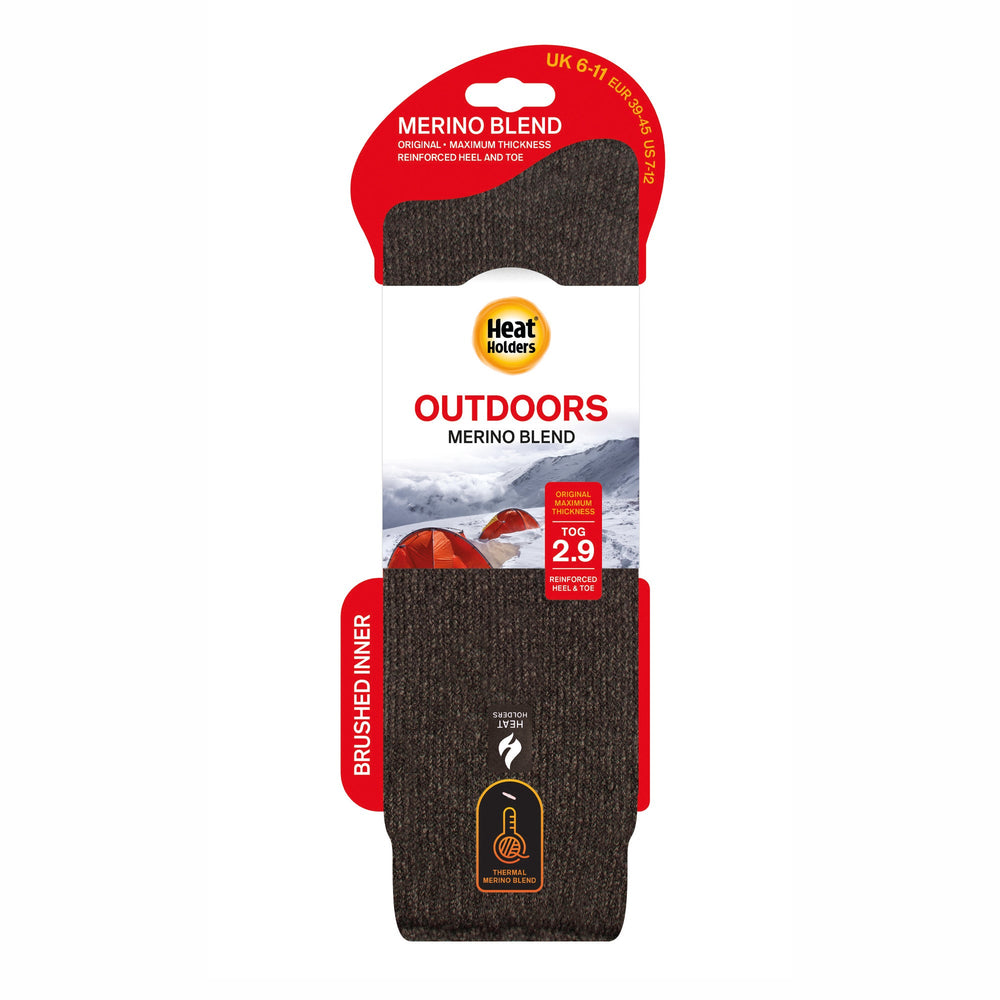 Calcetines largos de mezcla de lana merino Original Outdoors para hombre - Marrón