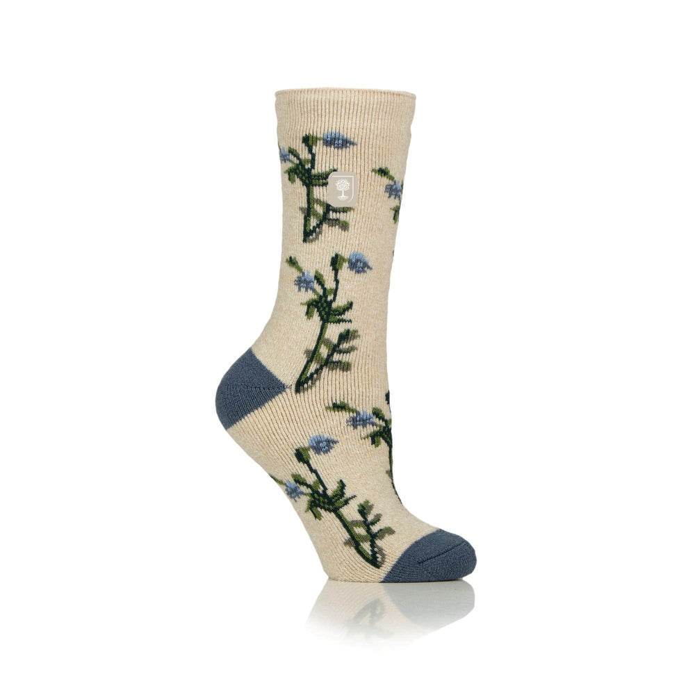 Ladies Lite Jacquard Socks Rhs Follage - avena