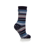 Calcetines tipo pantuflas Raynaud's de doble capa IOMI para mujer - Rayas azul marino