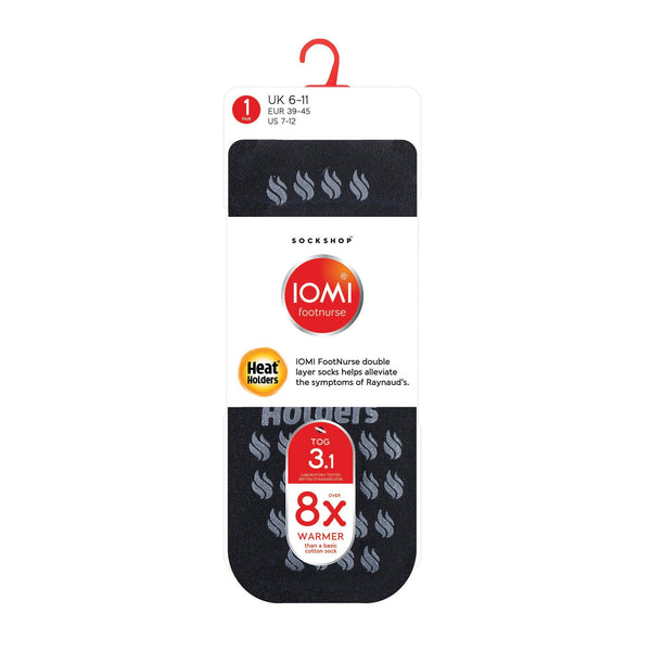 Calcetines tipo pantuflas Raynaud's de doble capa IOMI para hombre - Negro