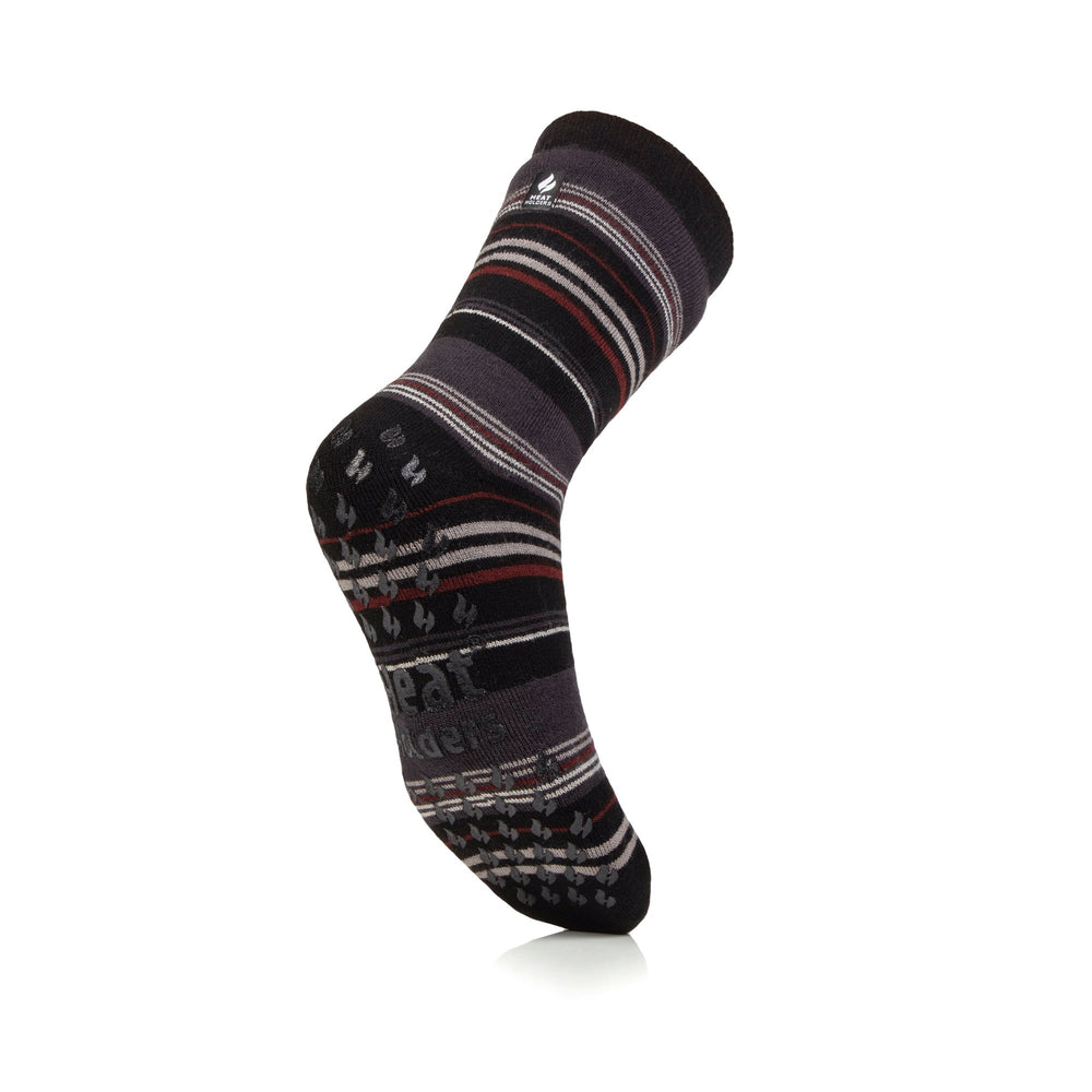 Calcetines tipo zapatilla Raynaud's de doble capa IOMI para hombre - Rayas negras