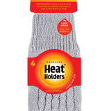 Ladies Cable Fingerless Gloves - Light Grey