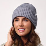 Unisex Lite Ashwood Ribbed Turnover Hat - Light Grey