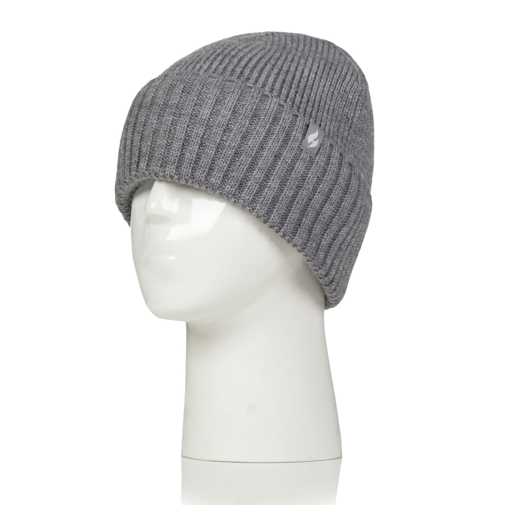 Unisex Lite Ashwood Ribbed Turnover Hat - Light Grey