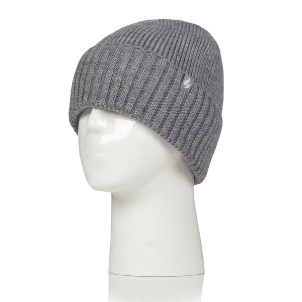 Unisex Lite Ashwood Ribbed Turnover Hat - Light Grey
