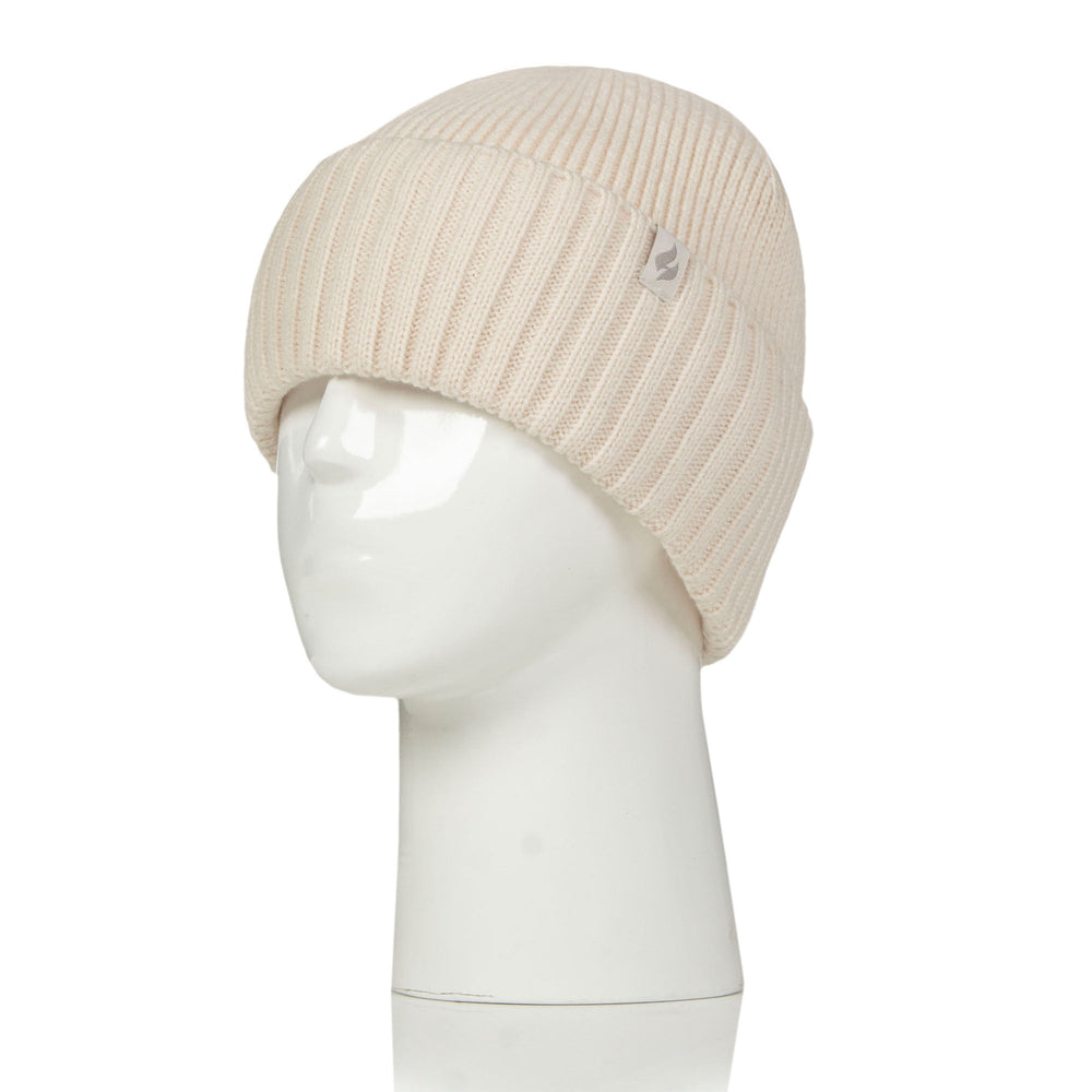 Unisex Lite Ashwood Ribbed Turnover Hat - Cream
