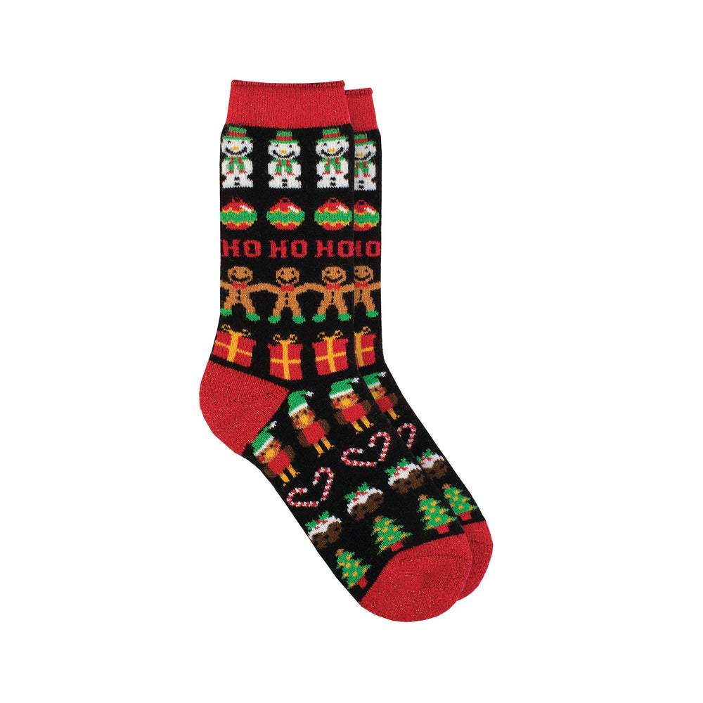 Calcetines navideños Ladies Lite - Pan de jengibre y adornos