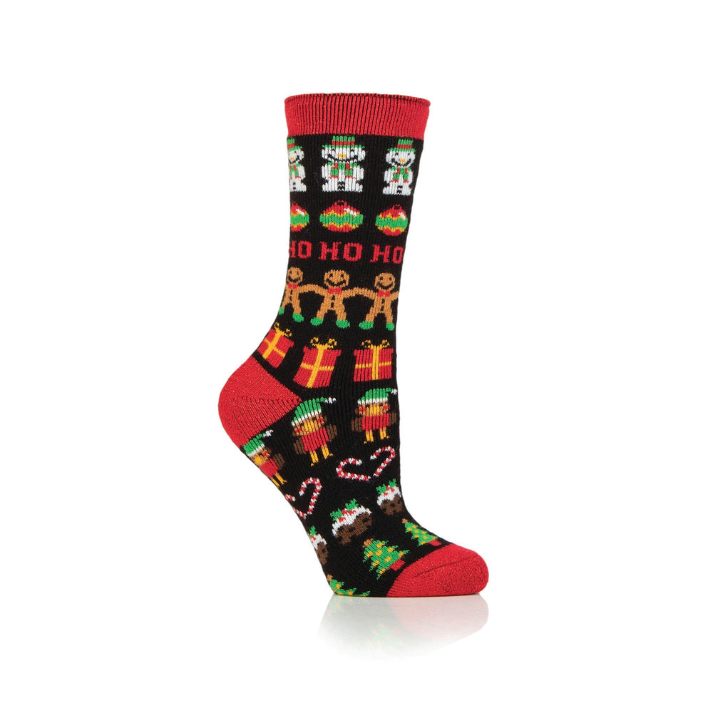 Calcetines navideños Ladies Lite - Pan de jengibre y adornos