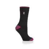 Calcetines para mujer Lite Tenerife con talón y puntera - Negro y baya