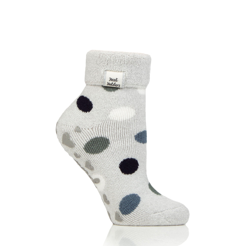 Calcetines Lite Lyra Lounge para mujer con parte superior vuelta - Lunares plateados
