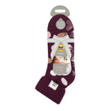 Calcetines Lite Lyra Lounge para mujer con parte superior vuelta - Cabernet Dots