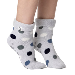 Calcetines Lite Lyra Lounge para mujer con parte superior vuelta - Lunares plateados