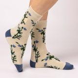 Ladies Lite Jacquard Socks Rhs Follage - avena