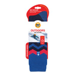 Mens Ultra Lite Long Ski & Snow Sports Socks - Navy Zig Zag