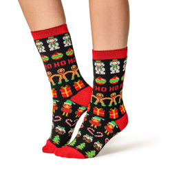 Calcetines navideños Ladies Lite - Pan de jengibre y adornos