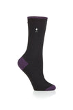 Calcetines Ultra Lite Oia para mujer con talón y puntera - Negro y morado